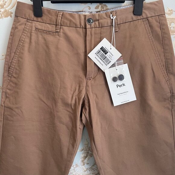 Perk Flat Front Slim Fit Stretch Feel Good Chinos Men’s 31x 32 Twill Casual NEW - Picture 7 of 13